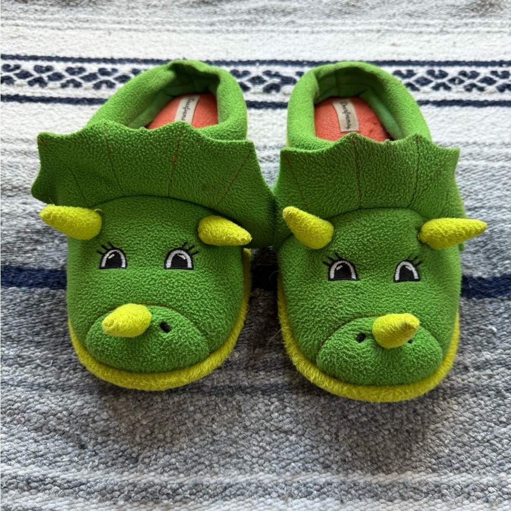 Dearforms Dinosaur Green Slippers Size 4-5